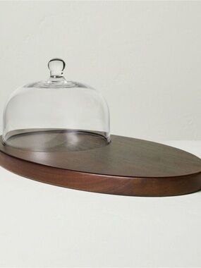 NEW! HEARTH & HAND w/Magnolia 
Wood Cheese Board with Glass Cloche